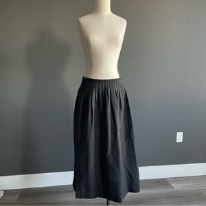 Vintage Ralph Lauren Country Wool Pleated Midi Skirt Made in USA Quiet Luxury